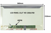 SIL LCD PANEL 15,6" HD 1366x768 40PIN LESKLÝ / ŠROUBOVÁNÍ Z BOKŮ 77024194 LCD PANEL 15,6" HD 1366x768 40PIN LESKLÝ / ŠROUBOVÁNÍ Z BOKŮ