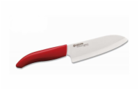 KYOCERA keramický nůž s bílou čepelí/ 14 cm dlouhá čepel/ červená plastová rukojeť