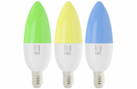 Smart LED žárovka E14 6W RGB+CCT IMMAX NEO 07716C WiFi Tuya sada 3ks