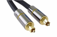 PremiumCord Optický audio kabel Toslink, OD:7mm, Gold-metal design + Nylon 1m