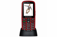 EVOLVEO EasyPhone EG, mobilní telefon pro seniory s nabíjecím stojánkem, červená