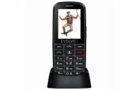 EVOLVEO EasyPhone EG, mobilní telefon pro seniory s nabíjecím stojánkem, černá