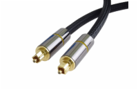 PremiumCord Optický audio kabel Toslink, OD:7mm, Gold-metal design + Nylon 2m