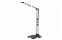 IMMAX LED stolní lampička Heron 2/ Qi nabíjení/ 8,5W/ 504lm/ DC 12V/2,5A/ stmívatelná/ sklápěcí rameno/ stříbrná