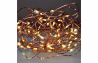 Solight vánoční řetěz měděný, 100x mini LED, 10m, 3 x AA, teplé světlo - 1V54-WW