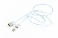 Gembird CC-USB2-AMUCMM-1M USB-A 2.0 (M) / USB-C (M), 1m, stříbrný Gembird kábel USB-C (CM) na USB 2.0 (AM), magnetický konektor, 1 m, strieborný