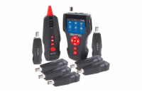 XtendLan Tester STP+PSTN+coax+USB, LCD displej, měření délky vedení, test PoE a PING, sonda+ 8x protismyčka