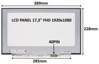 LCD PANEL 17,3" FHD 1920x1080 40PIN MATNÝ IPS 144HZ / BEZ ÚCHYTŮ 77030549 LCD PANEL 17,3" FHD 1920x1080 40PIN MATNÝ IPS 144HZ / BEZ ÚCHYTŮ