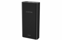 CANYON powerbanka PB-2001, 20000mAh Li-poly, Input 5V/2A microUSB + USB C, Output 5V/2.1A USB-A, černá