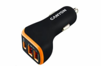 CANYON auto nabíječka C-08, 1xUSB-C (PD 18W) + 2xUSB-A, vstup 12V-24V,výstup 5V-2.4A, Smart IC,CE,RoHS - černo oranžová