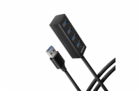 AXAGON HUE-M1AL, 4x USB 3.2 Gen 1 MINI hub, kovový, kabel USB-A 1.2m