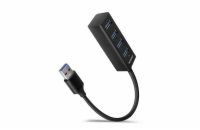 AXAGON HUE-M1A, 4x USB 3.2 Gen 1 MINI hub, kovový, kabel USB-A 20cm