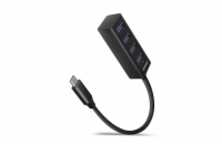 AXAGON HUE-M1C, 4x USB 3.2 Gen 1 MINI hub, kovový, kabel USB-C 20cm