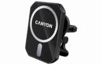 CANYON držák telefonu do ventilace auta MagSafe CM-15 pro iPhone12/13, magnetický, wireless nabíjení 15W, USB-C