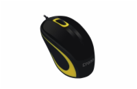 Crono CM643Y/Kancelářská/Optická/1 000 DPI/Drátová USB/Černá-žlutá