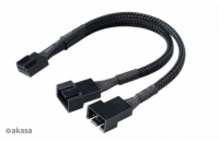 AKASA kabel rozdvojka pro ventilátory, 1x 4-pin fan na 2x 4-pin, 15cm, 4ks v balení