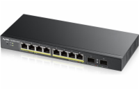 ZyXEL GS1900-10HP Zyxel GS1900-10HP v2 10-port Desktop Gigabit Web Smart PoE Switch, 8x gigabit PoE RJ45, 2x SFP, 70W PoE budget, fanless