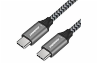 Premiumcord ku31cw1 USB-C M/M, 100W 20V/5A 480Mbps bavlněný oplet, 1m PREMIUMCORD Kabel USB-C M/M, 100W 20V/5A 480Mbps bavlněný oplet, 1m