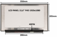 LCD PANEL 15,6" FHD 1920x1080 40PIN MATNÝ IPS 120HZ / BEZ ÚCHYTŮ