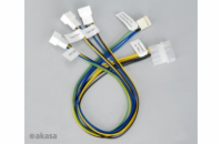 Akasa AK-CB002-KT02 AKASA kabel redukce pro ventilátory 1x 4pin PWM na 3x 4pin PWM, 2ks v balení