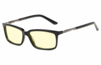 GUNNAR kancelářske/herní dioptrické brýle HAUS READER ONYX * jantárová skla * BLF 65 * dioptrie +1,5