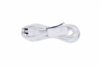 Kabel flexo 2x0,75mm 3m bílá s vypínačem  KS08273