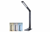 Solight LED stolní lampička stmívatelná, 8W,  display, změna chromatičnosti, hliník, černá - WO59-B