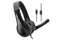 CANYON headset CHSU-1, lehký, USB připojení, černá