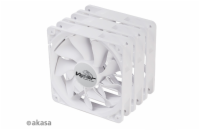 Akasa AK-FN065-WKT03 AKASA ventilátor Viper, White Fan 12cm, 120x120x25mm, HDB, 4 pin PWM, 3ks v balení, bílá