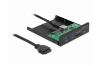 Delock 3.5” USB 3.2 Gen 1 přední panel 1 x USB Type-C™ + 2 x USB Typu-A + SD a slot Micro SD - poškozený obal