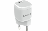 CANYON nabíječka do sítě H-20-05, 1x USB-C PD 20W, bílá