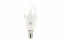 NEDIS Wi-Fi chytrá LED žárovka/ E14/ svíčka/ 4,9W/ 230V/ 470lm/ teplá až studená bílá/ 2700 - 6500K/ stmívatelná/ bílá