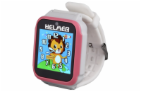 HELMER dětské chytré hodinky KW 801/ 1.54" TFT/ dotykový display/ foto/ video/ 6 her/ micro SD/ čeština/ růžovo-bílé