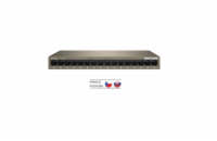 Tenda TEG1016M 16-port Gigabit Switch, 16x 10/100/1000 Mb/s, Fanless, MAC 8K, napájení AC/DC, i zeď