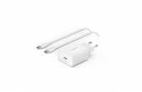 Belkin 25W USB-C Power Delivery PPS nástěnná nabíječka + 1m USB-C na USB-C kabel, bílá