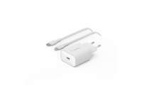 Belkin 25W USB-C Power Delivery PPS nástěnná nabíječka + 1m USB-C na lightning kabel, bílá