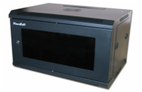 XtendLan 15U/600x600, na zeď, jednodílný, rozložený, skleněné dveře, černý