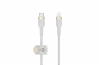 Belkin BOOST CHARGE™ Lightning/USB-C kabel, 3m, bílý - odolný PRO Flex