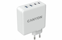 CANYON síťová rychlonabíječka GaN, H-100 (100W), vstup 100-240V, výstup USB-C1/C2 5-20V, USB-A 1/A2 4.5-20V 