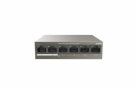 Tenda TEF1106P-4 Tenda TEF1106P-4-63W - PoE AT Switch 63Watt, 6xRJ45 Switch s 4xPoE 802.3at, 10/100Mbps,Kov