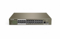 Tenda TEF1126P-24-250W (24xPoE 802.3af/at 10/100Mbps, Uplink 1xRJ45 + 1xSFP 1Gbs),250W