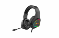 C-TECH herní sluchátka s mikrofonem Midas (GHS-17), casual gaming, RGB podsvícení,3,5mm jack+USB(pods.) černá
