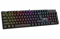 C-TECH mechanická klávesnice Morpheus, casual gaming, CZ/SK, červené spínače, RGB podsvícení, USB