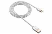 CANYON nabíjecí kabel Lightning MFI-3, opletený, Apple certifikát, délka 1m, perleťově bílá