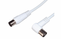 PremiumCord TV kabel M/F konektor 90°, 75 Ohm 3m