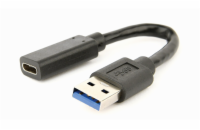 Gembird adaptér USB-C (F) na USB A 3.0/2.0 (M), 0.1m kabel, černý