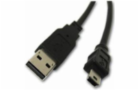 Kabel CABLEXPERT USB A-MINI 5PM 2.0 1,8m HQ Black, zlacené kontakty