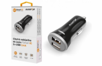 Chytrá nabíječka do auta ALIGATOR 3.4A, 2xUSB, smart IC, černá