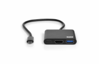 Port Connect 900140 PORT CONNECT USB-C HUB, HDMI 1X 4K + USB-A + USB-C, černý