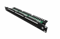19" patch panel Solarix 24 x RJ45 CAT5E UTP s vyvazovací lištou 1U SX24L-5E-UTP-BK-N